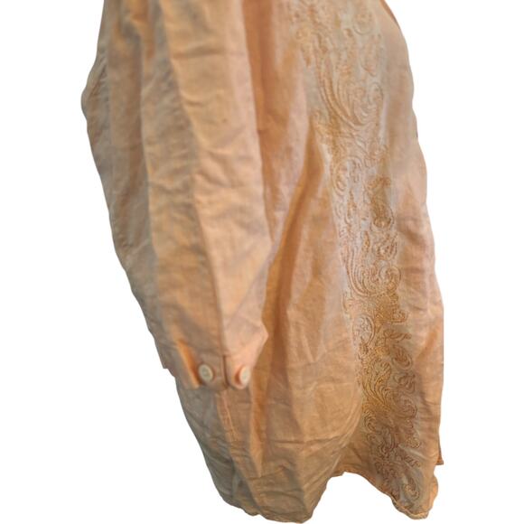 Cubavera Men's Short Sleeve Linen Shirt Size Large, Light pink - Picture 3 of 5